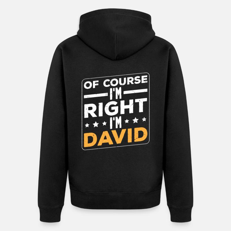 Im David - Veste à capuche bio Premium Unisexe - noir