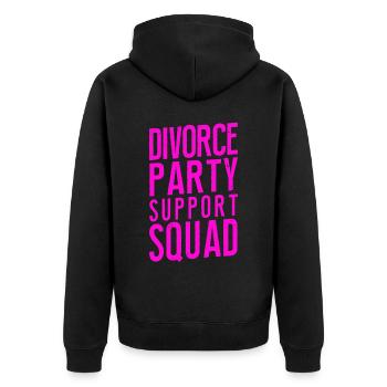 Happy Divorce Party Divorce Party - Unisex Premium Bio Zip Hoodie - Schwarz - Hinten - Nico (187cm)