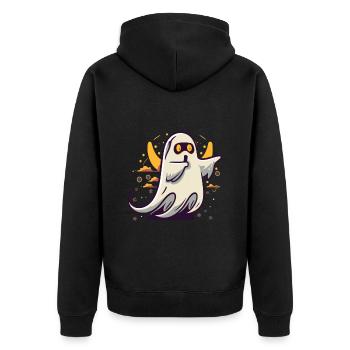Ghost Dabbing Halloween Dabbing Dab Ghost - Unisex Premium Organic Zip Hoodie - black - Back - Nico (187cm)