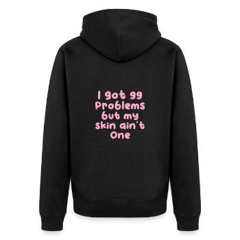 Beautician Cosmetics Makeup Gift - Unisex Premium Organic Zip Hoodie - black - Back - Nico (187cm)