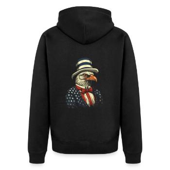 Thanksgiving American Pilgrim Turkey - Unisex Premium Organic Zip Hoodie - black - Back - Nico (187cm)