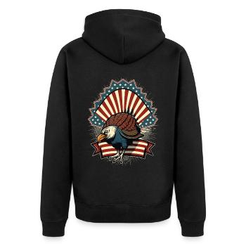 Patriotic USA Turquie Thanksgiving - Veste à capuche bio Premium Unisexe - noir - Dos - Nico (187cm)