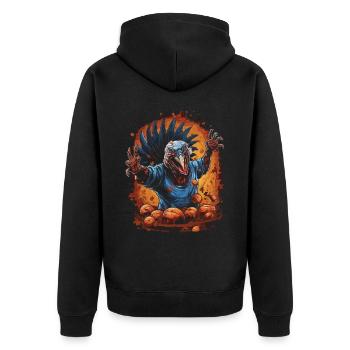 Celebrate Thanksgiving with a turkey - Unisex Premium Organic Zip Hoodie - black - Back - Nico (187cm)
