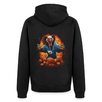 Célébrez Thanksgiving avec une dinde - Veste à capuche bio Premium Unisexe - noir - Dos - Nico (187cm)