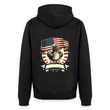 Patriotic USA Turquie Thanksgiving - Veste à capuche bio Premium Unisexe - noir - Dos - Nico (187cm)