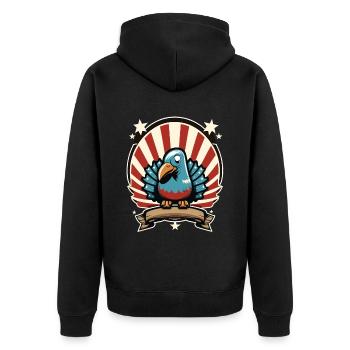Patriotic USA Turquie Thanksgiving - Veste à capuche bio Premium Unisexe - noir - Dos - Nico (187cm)