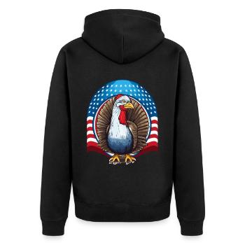 Patriotic USA Turquie Thanksgiving - Veste à capuche bio Premium Unisexe - noir - Dos - Nico (187cm)