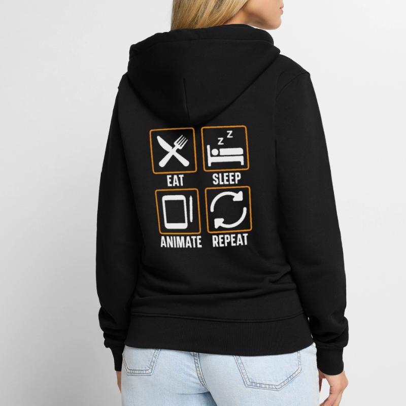 3d Animator Animate Key Frames Rendering Animation Unisex Premium Organic Zip Hoodie