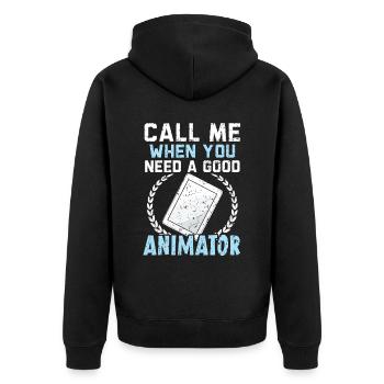 3D-Animator Animieren von Keyframes, Rendern von Animationen - Unisex Premium Bio Zip Hoodie - Schwarz - Hinten - Nico (187cm)