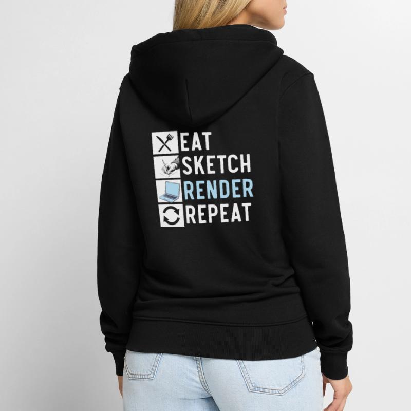 3d Animator Animate Key Frames Rendering Animation Unisex Premium Organic Zip Hoodie