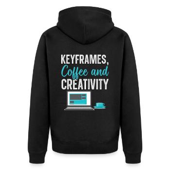 3D-Animator Animieren von Keyframes, Rendern von Animationen - Unisex Premium Bio Zip Hoodie - Schwarz - Hinten - Nico (187cm)