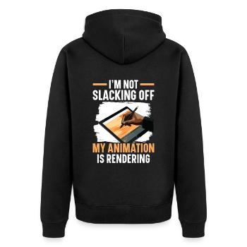 3D-Animator Animieren von Keyframes, Rendern von Animationen - Unisex Premium Bio Zip Hoodie - Schwarz - Hinten - Nico (187cm)