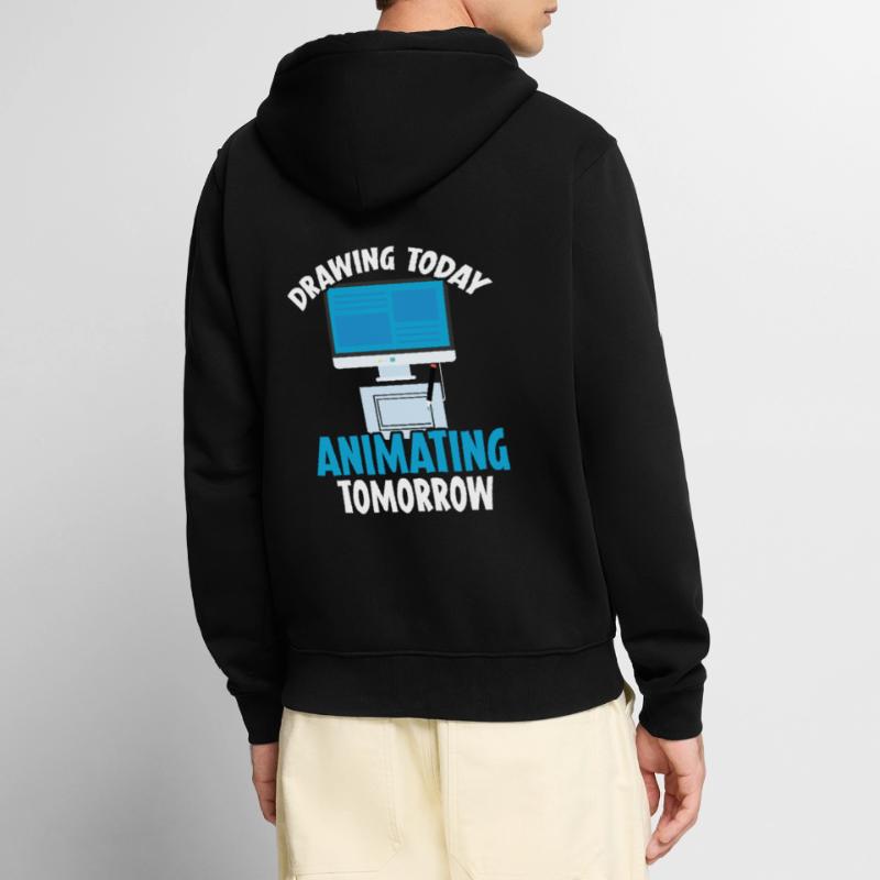 3d Animator Animate Key Frames Rendering Animation Unisex Premium Organic Zip Hoodie