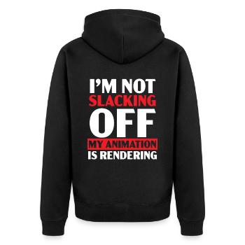 3D-Animator Animieren von Keyframes, Rendern von Animationen - Unisex Premium Bio Zip Hoodie - Schwarz - Hinten - Nico (187cm)