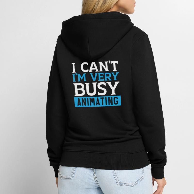 3d Animator Animate Key Frames Rendering Animation Unisex Premium Organic Zip Hoodie