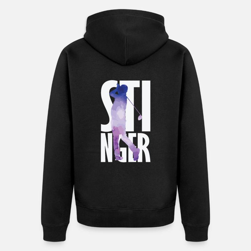 Stinger Golf - Unisex Premium Bio Zip Hoodie - Schwarz
