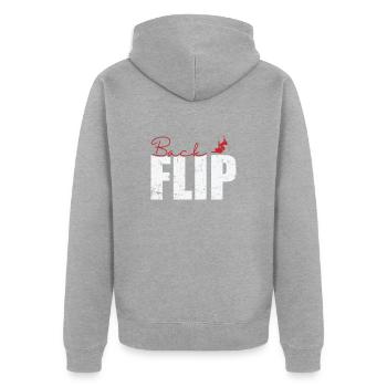 Ski à salto arrière - Veste à capuche bio Premium Unisexe - gris chiné - Dos - Nico (187cm)