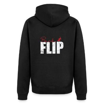 Backflip Skiing - Unisex Premium Organic Zip Hoodie - black - Back - Nico (187cm)