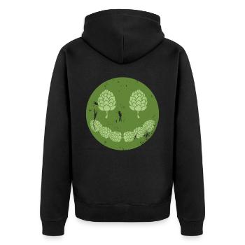 Beer Smile Beer Brewer Hops - Unisex Premium Organic Zip Hoodie - black - Back - Nico (187cm)