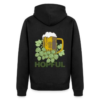 Hops Beer Saying Brewery Hobby Brewer - Unisex Premium Organic Zip Hoodie - black - Back - Nico (187cm)