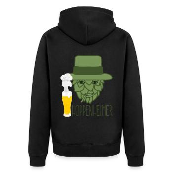 Hops Beer Hobby Brewers Beer Brewers - Unisex Premium Organic Zip Hoodie - black - Back - Nico (187cm)