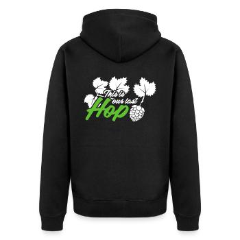 Hopfen Bier Witz Hobbybrauer Bierbrauer - Unisex Premium Bio Zip Hoodie - Schwarz - Hinten - Nico (187cm)