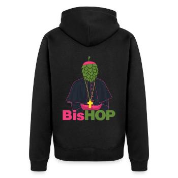 Hops Bishop Beer Brewery - Unisex Premium Organic Zip Hoodie - black - Back - Nico (187cm)