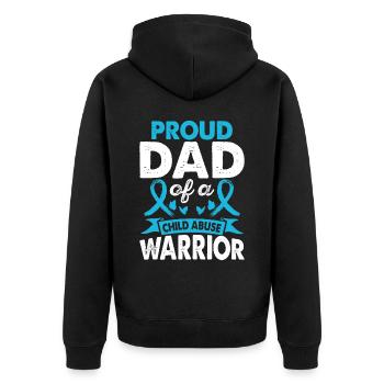 Father of Child Abuse Warrior Month of the - Unisex Premium Organic Zip Hoodie - black - Back - Nico (187cm)