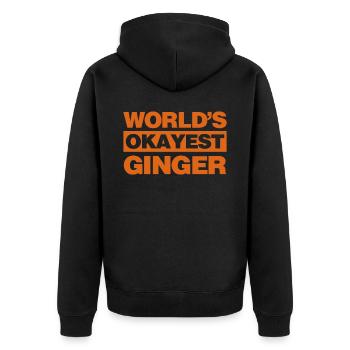 Rote Haare lustig Rothaarig Rotschopf - Unisex Premium Bio Zip Hoodie - Schwarz - Hinten - Nico (187cm)
