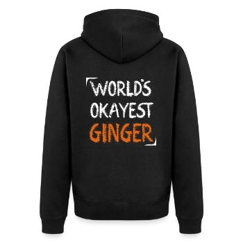Rote Haare Rothaarig Witz Rotschopf - Unisex Premium Bio Zip Hoodie - Schwarz - Hinten - Nico (187cm)