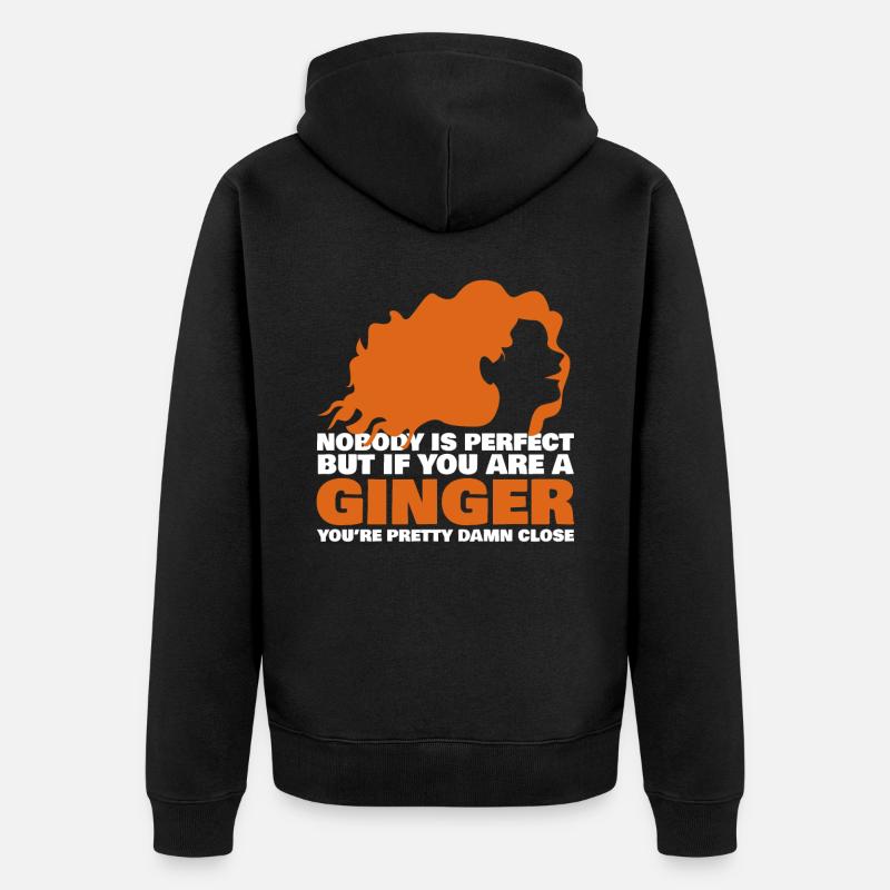 Rothaarig Spruch Rotschopf Rote Haare - Unisex Premium Bio Zip Hoodie - Schwarz