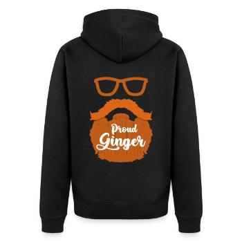 Rothaarig Bart Rotschopf Rote Haare - Unisex Premium Bio Zip Hoodie - Schwarz - Hinten - Nico (187cm)