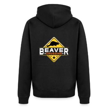 Beaver Dam Beaver Crossing Rodent Animals Lover - Unisex Premium Bio Zip Hoodie - Schwarz - Hinten - Nico (187cm)