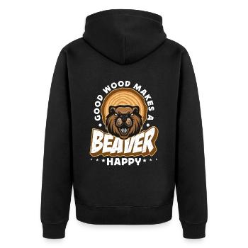 Le barrage de castors Le bon bois rend un castor heureux rongeurs - Veste à capuche bio Premium Unisexe - noir - Dos - Nico (187cm)