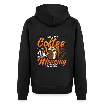 Beaver Dam J’aime mon café avec un peu de rongeurs - Veste à capuche bio Premium Unisexe - noir - Dos - Nico (187cm)