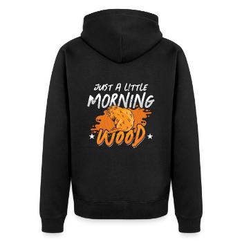Beaver Dam Just A Little Morning Wood Zoo Animals - Unisex Premium Bio Zip Hoodie - Schwarz - Hinten - Nico (187cm)