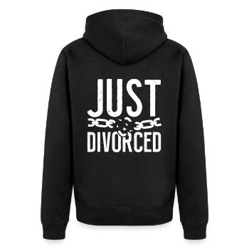 Happy Divorce Party Just Divorced - Unisex Premium Organic Zip Hoodie - black - Back - Nico (187cm)