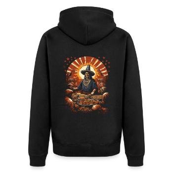 Pèlerins et Indiens Action de grâce culturelle - Veste à capuche bio Premium Unisexe - noir - Dos - Nico (187cm)
