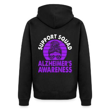 Support Squad Alzheimer's Awareness Month Purple - Unisex Premium Organic Zip Hoodie - black - Back - Nico (187cm)