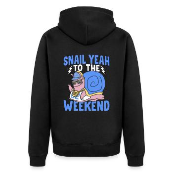 Snails Lovers Snail Yes to the weekend - Unisex Premium Organic Zip Hoodie - black - Back - Nico (187cm)