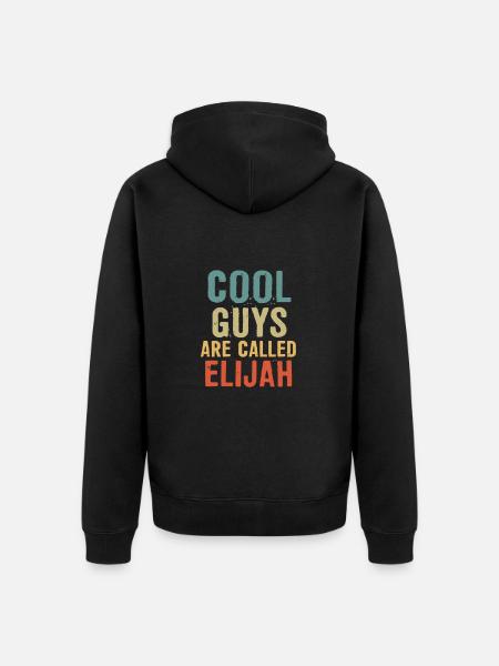 Cool guys are called Elijah - Unisex Premium Organic Zip Hoodie - black