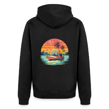 bateau à moteur bateau de sport bateau yacht propriétaire de bateau - Veste à capuche bio Premium Unisexe - noir - Dos - Nico (187cm)