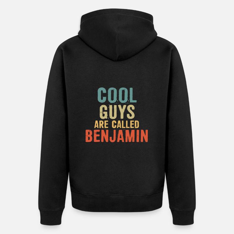 Les mecs cool s’appellent Benjamin - Veste à capuche bio Premium Unisexe - noir