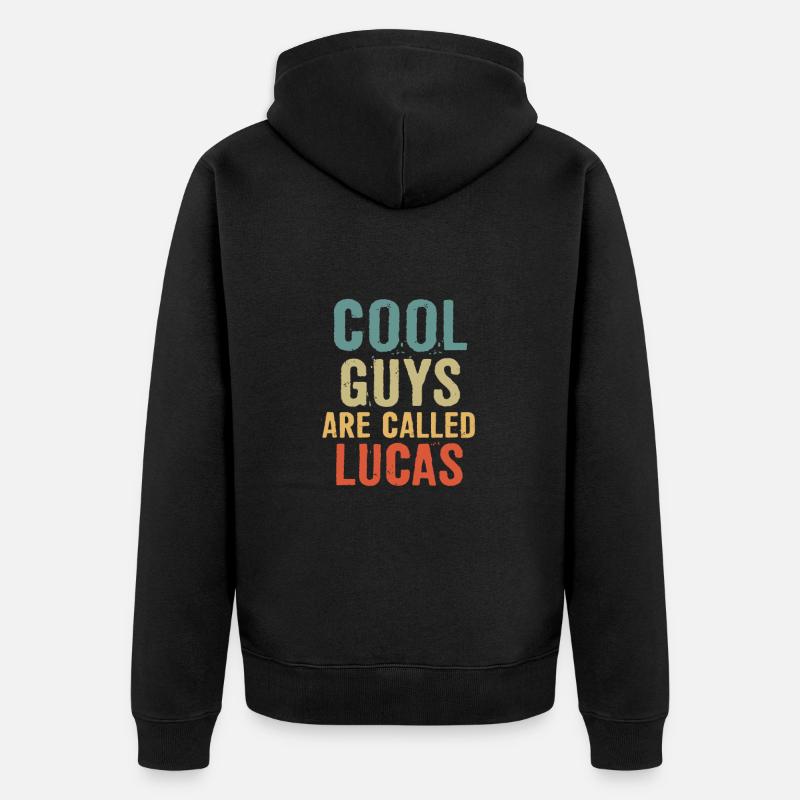 Cool guys are called lucas - Unisex Premium Bio Zip Hoodie - Schwarz