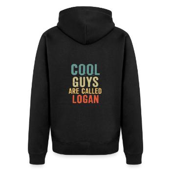 Les gars cool s’appellent Logan - Veste à capuche bio Premium Unisexe - noir - Dos - Nico (187cm)