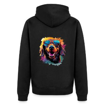 Dackel Hund für einen Hundebesitzer Dackel - Unisex Premium Bio Zip Hoodie - Schwarz - Hinten - Nico (187cm)