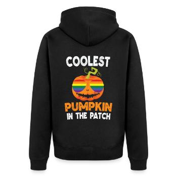 Citrouille d’Halloween « La plus cool du patch » - Veste à capuche bio Premium Unisexe - noir - Dos - Nico (187cm)