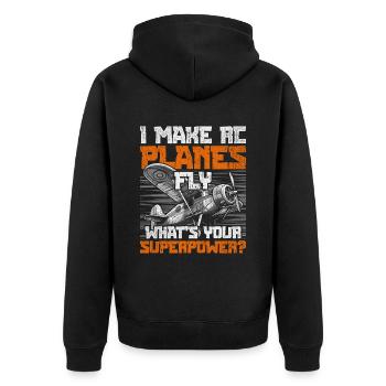 Modèle d’avion Modèle d’avion I Fabriquez des avions - Veste à capuche bio Premium Unisexe - noir - Dos - Nico (187cm)