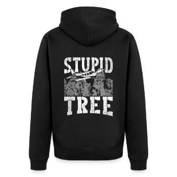 Modèle d’avion Modèle d’avion Arbre stupide - Veste à capuche bio Premium Unisexe - noir - Dos - Nico (187cm)