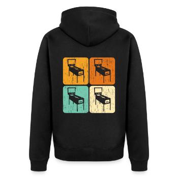 Flipperautomat Arcade-Spiel Klassisches Videospiel - Unisex Premium Bio Zip Hoodie - Schwarz - Hinten - Nico (187cm)
